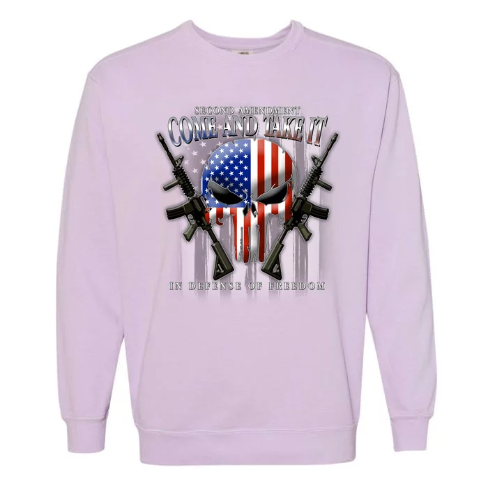 2nd Amendment Come And Take It In Defense Of Freedom Garment-Dyed Sweatshirt