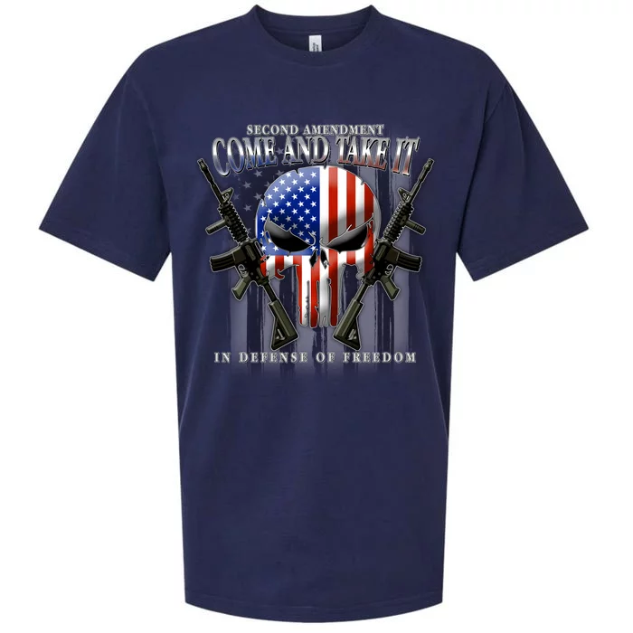 2nd Amendment Come And Take It In Defense Of Freedom Sueded Cloud Jersey T-Shirt