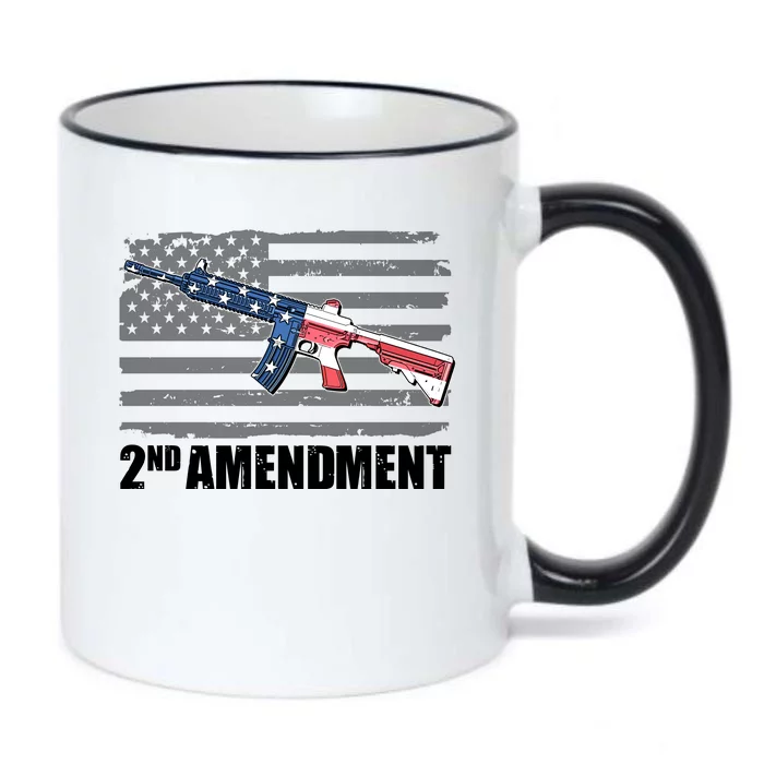 2nd Amendment Distressed American Flag Black Color Changing Mug