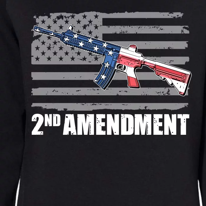 2nd Amendment Distressed American Flag Womens California Wash Sweatshirt