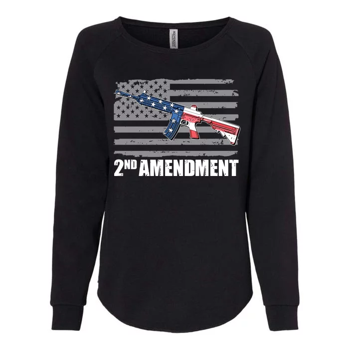 2nd Amendment Distressed American Flag Womens California Wash Sweatshirt