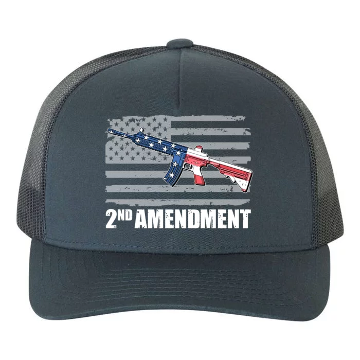 2nd Amendment Distressed American Flag Yupoong Adult 5-Panel Trucker Hat