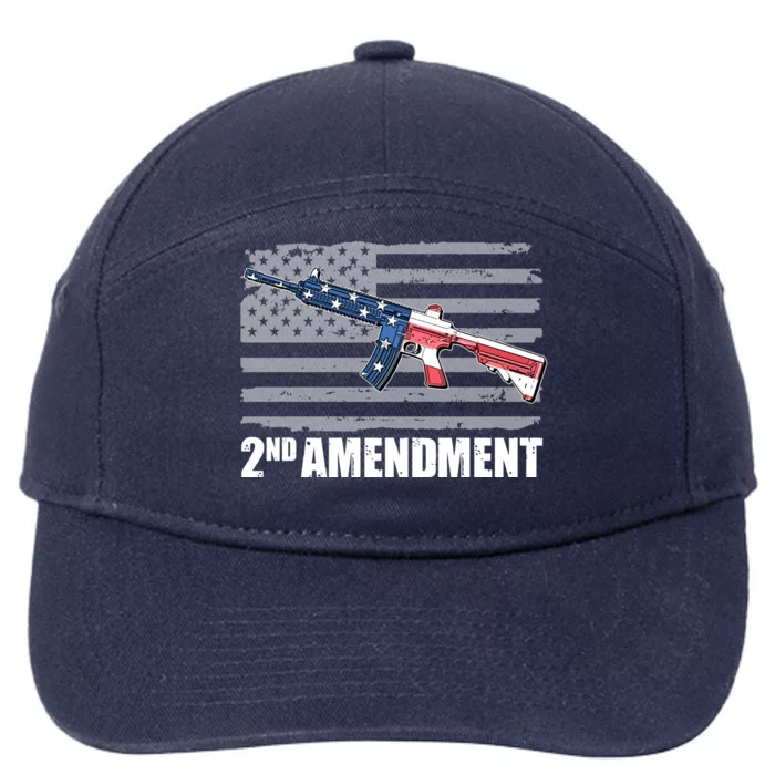 2nd Amendment Distressed American Flag 7-Panel Snapback Hat