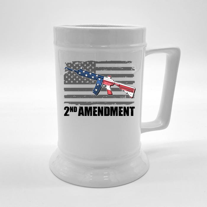 2nd Amendment Distressed American Flag Front & Back Beer Stein