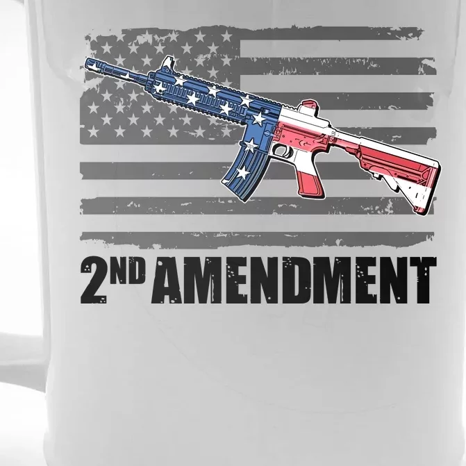 2nd Amendment Distressed American Flag Front & Back Beer Stein