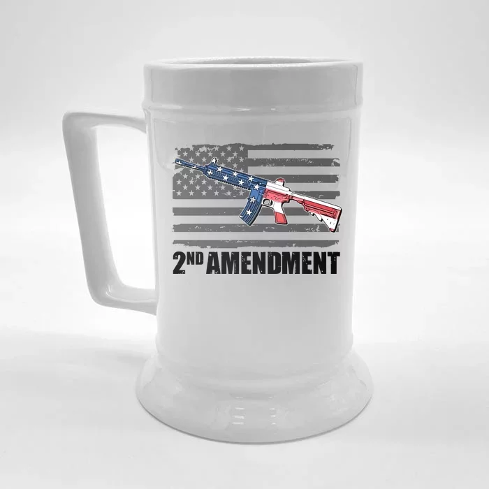 2nd Amendment Distressed American Flag Front & Back Beer Stein