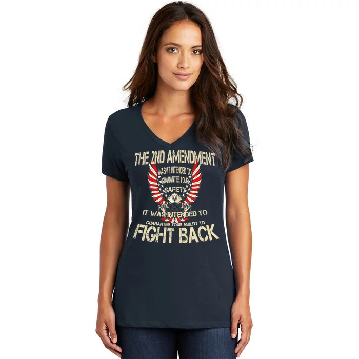 2nd Amendment Fight Back Women's V-Neck T-Shirt