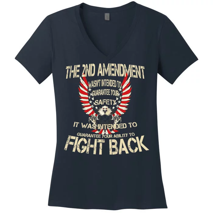 2nd Amendment Fight Back Women's V-Neck T-Shirt