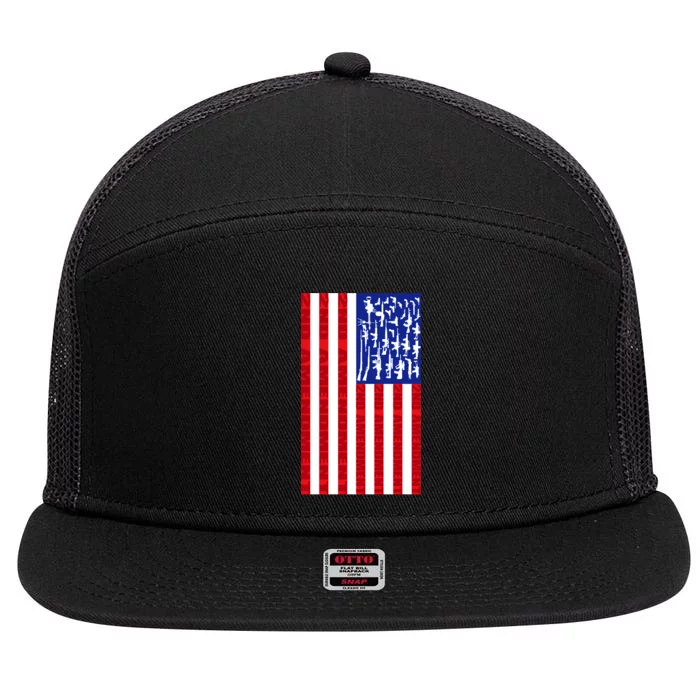 2nd Amendment Flag 7 Panel Mesh Trucker Snapback Hat