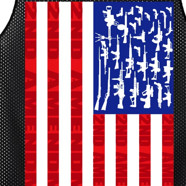 2nd Amendment Flag Mesh Reversible Basketball Jersey Tank