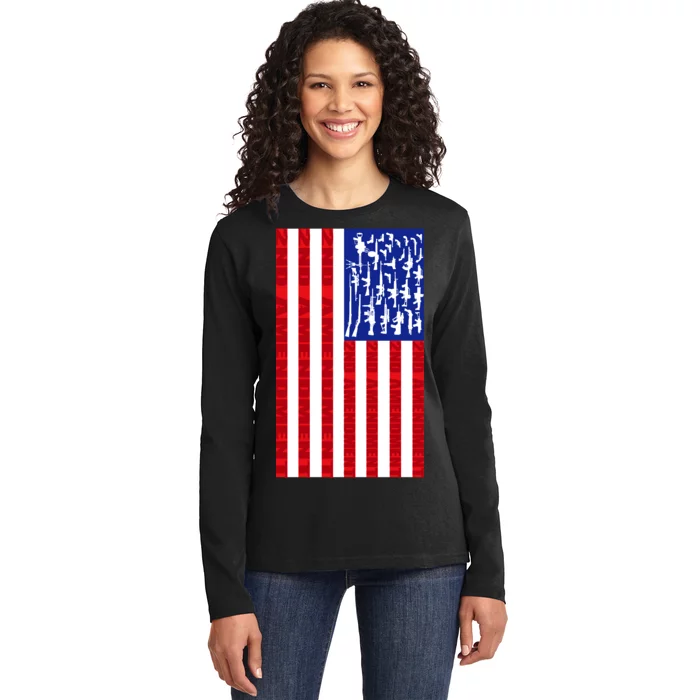 2nd Amendment Flag Ladies Long Sleeve Shirt