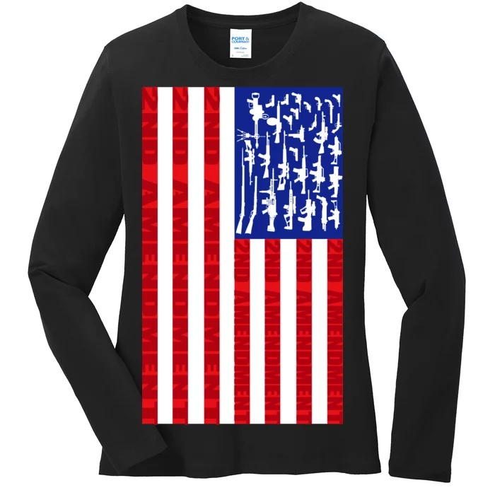 2nd Amendment Flag Ladies Long Sleeve Shirt