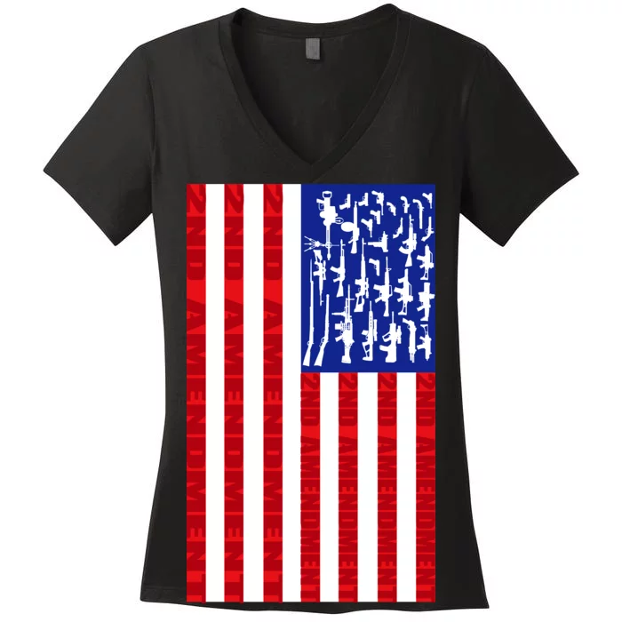 2nd Amendment Flag Women's V-Neck T-Shirt