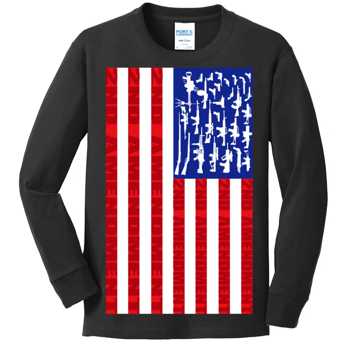 2nd Amendment Flag Kids Long Sleeve Shirt