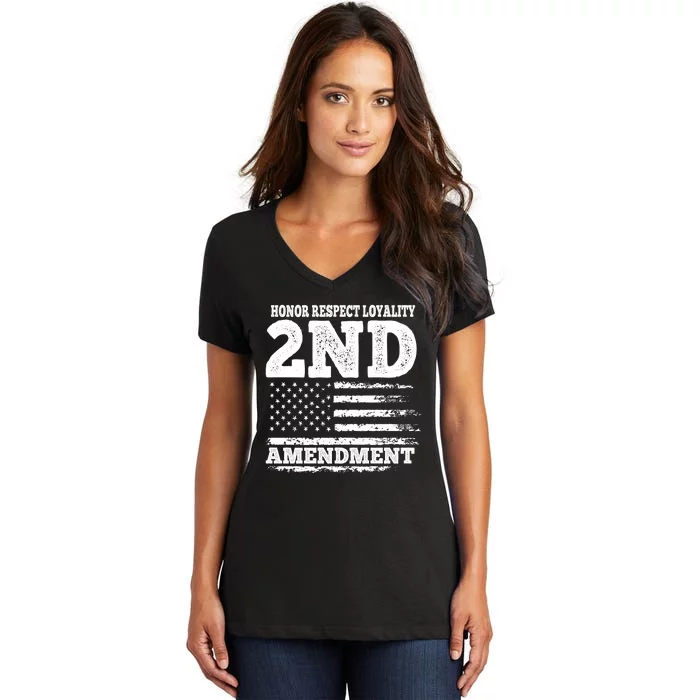 2nd Amendment Honor Respect Women's V-Neck T-Shirt