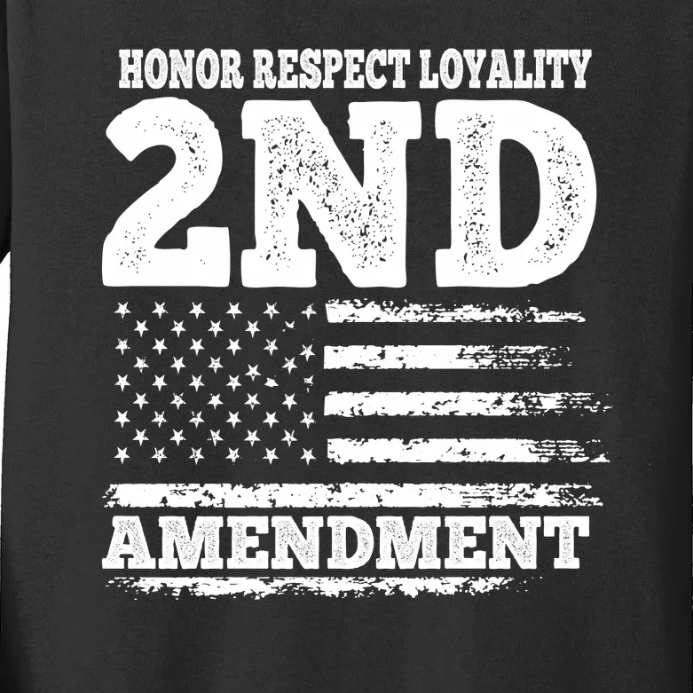 2nd Amendment Honor Respect Kids Long Sleeve Shirt