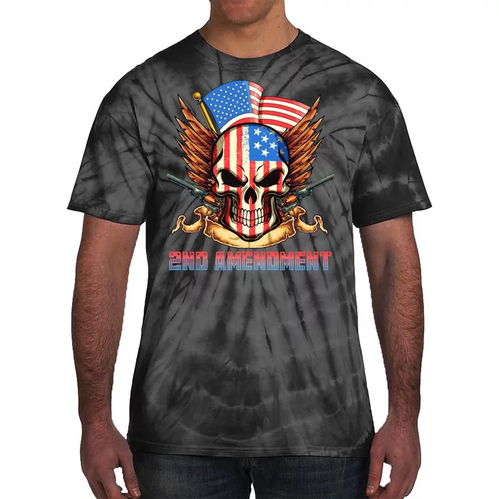 2nd Amendment USA Patriotic Skull Tie-Dye T-Shirt