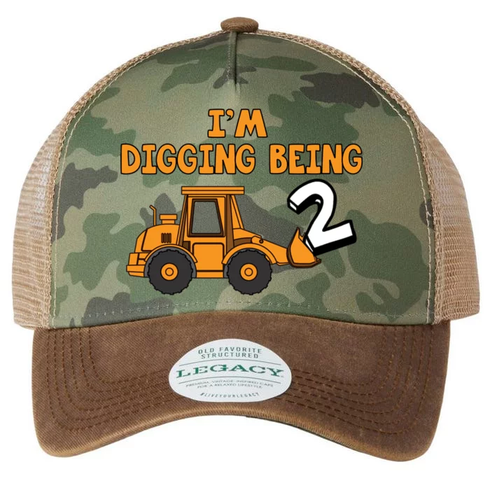 2nd Birthday I'm Digging Being Two Legacy Tie Dye Trucker Hat