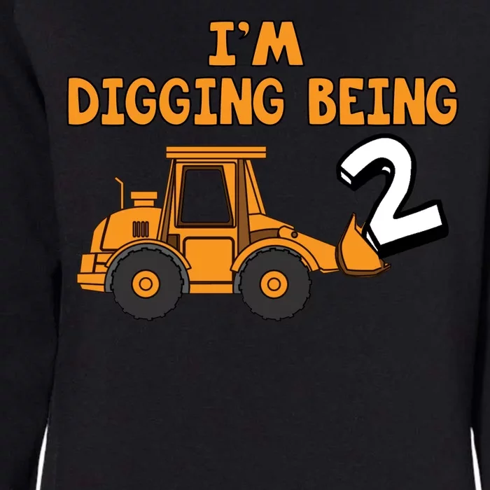 2nd Birthday I'm Digging Being Two Womens California Wash Sweatshirt