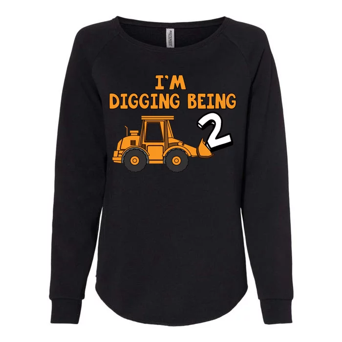 2nd Birthday I'm Digging Being Two Womens California Wash Sweatshirt