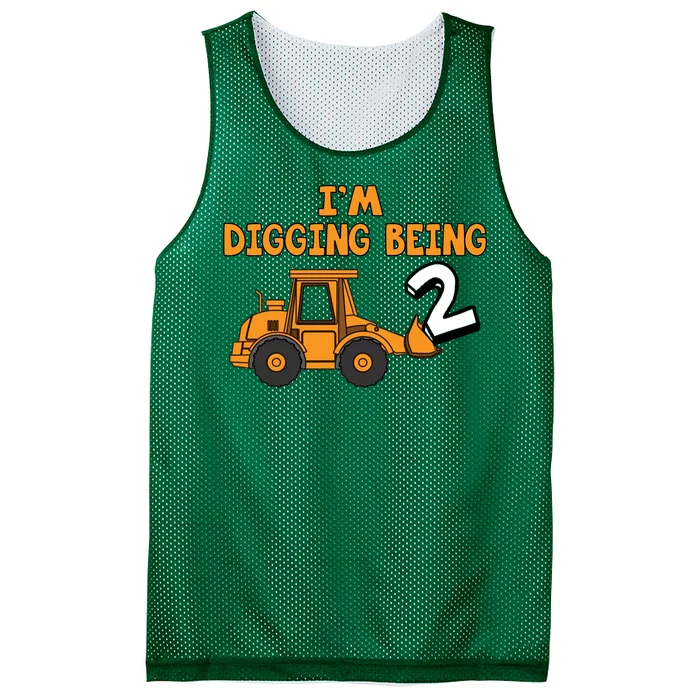 2nd Birthday I'm Digging Being Two Mesh Reversible Basketball Jersey Tank