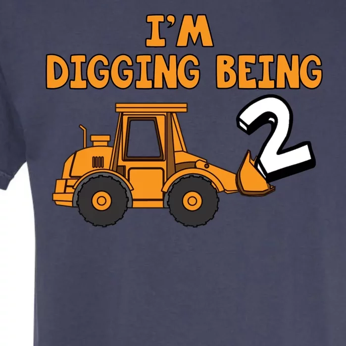 2nd Birthday I'm Digging Being Two Garment-Dyed Heavyweight T-Shirt