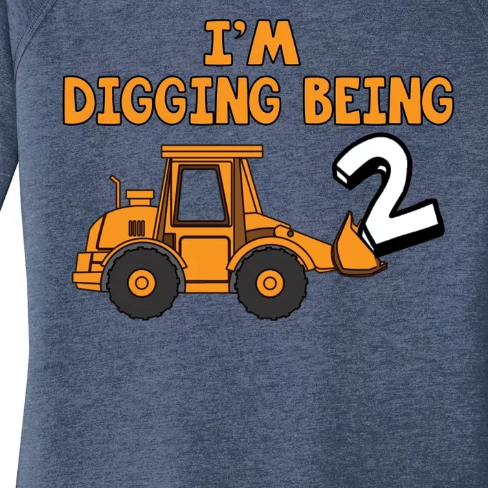 2nd Birthday I'm Digging Being Two Women's Perfect Tri Tunic Long Sleeve Shirt