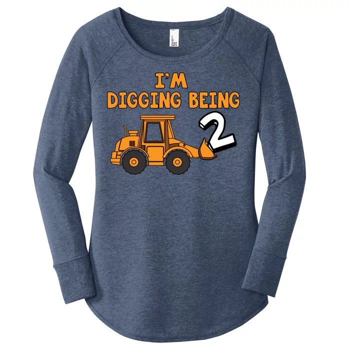 2nd Birthday I'm Digging Being Two Women's Perfect Tri Tunic Long Sleeve Shirt