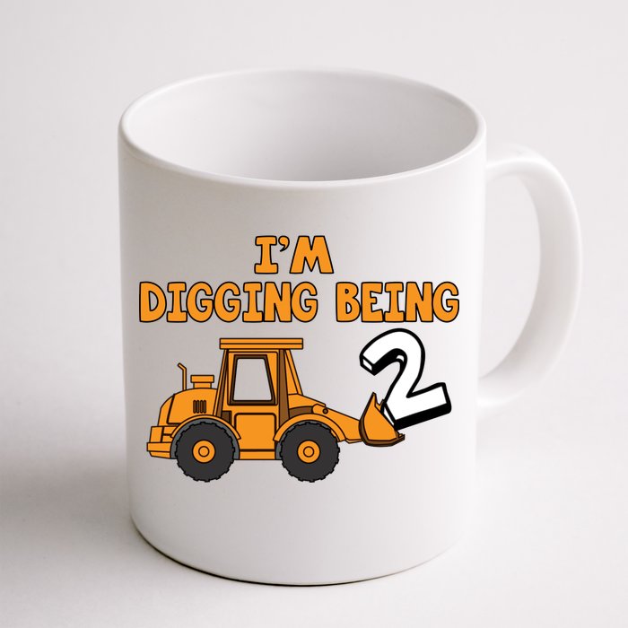 2nd Birthday I'm Digging Being Two Front & Back Coffee Mug