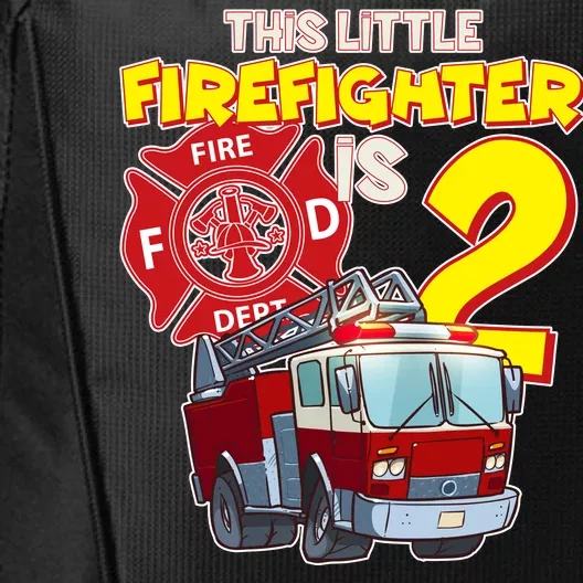 2nd Birthday This Little Firefighter Is Two City Backpack