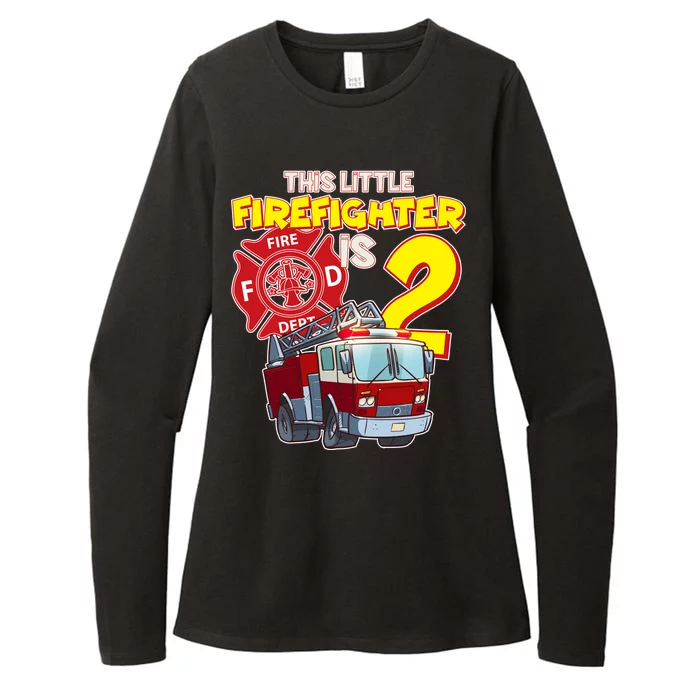 2nd Birthday This Little Firefighter Is Two Womens CVC Long Sleeve Shirt