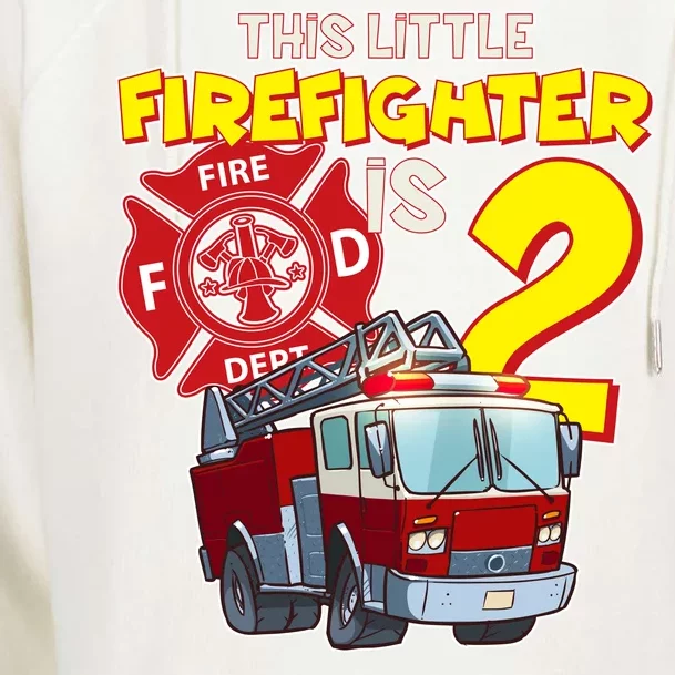 2nd Birthday This Little Firefighter Is Two Womens Funnel Neck Pullover Hood