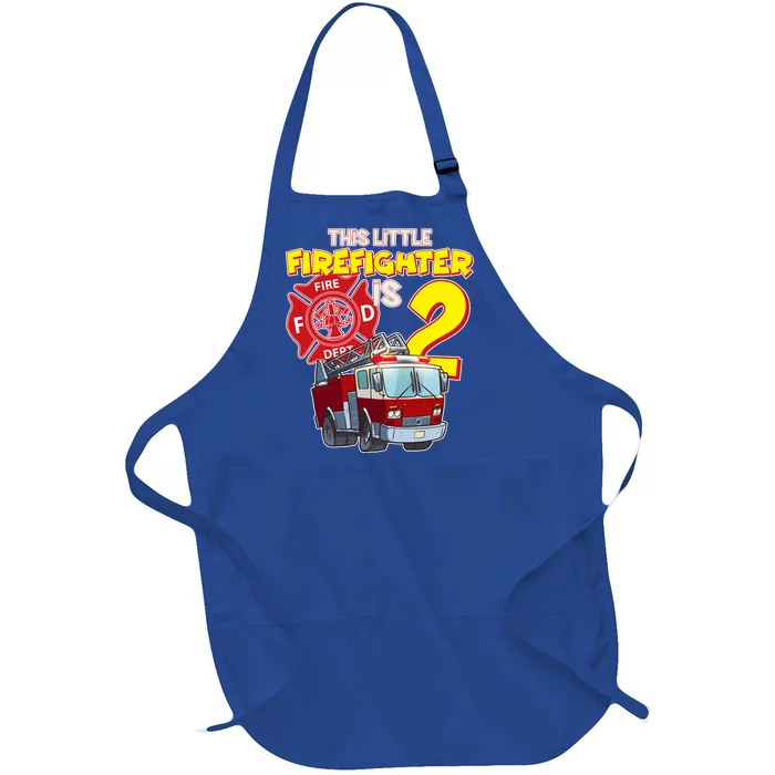 2nd Birthday This Little Firefighter Is Two Full-Length Apron With Pocket