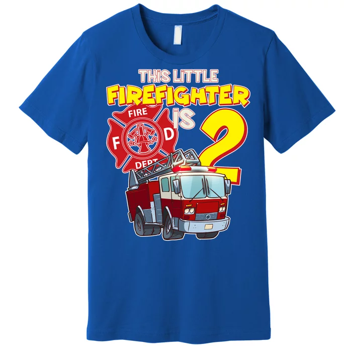 2nd Birthday This Little Firefighter Is Two Premium T-Shirt