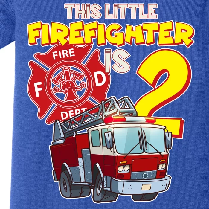 2nd Birthday This Little Firefighter Is Two Baby Bodysuit