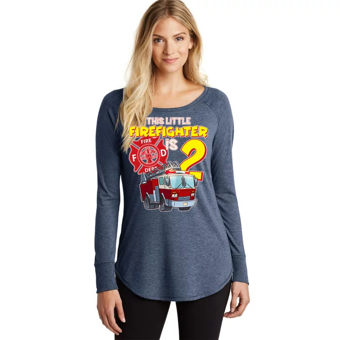 2nd Birthday This Little Firefighter Is Two Women's Perfect Tri Tunic Long Sleeve Shirt