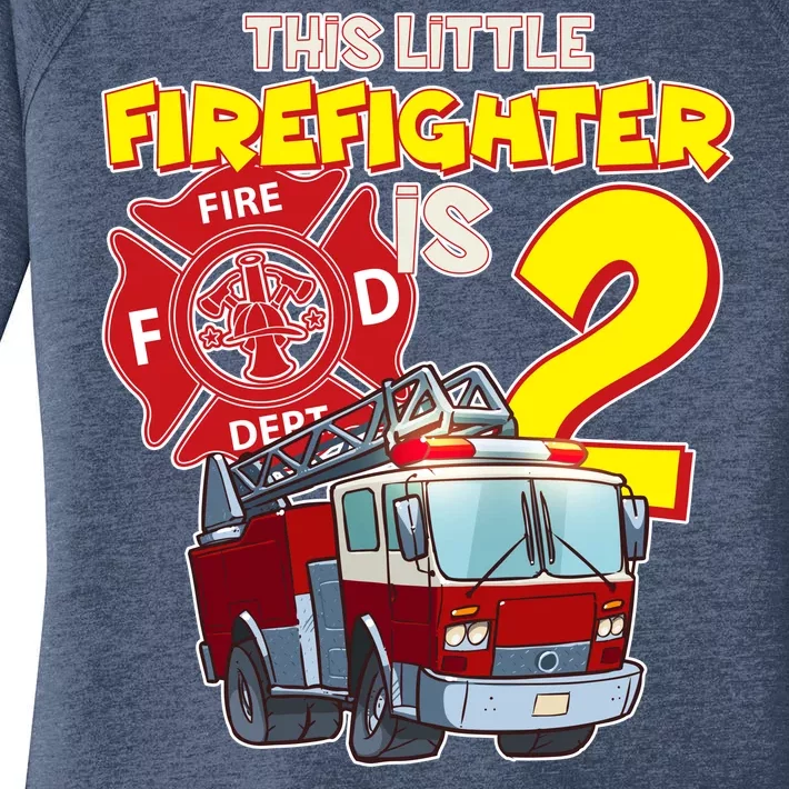 2nd Birthday This Little Firefighter Is Two Women's Perfect Tri Tunic Long Sleeve Shirt