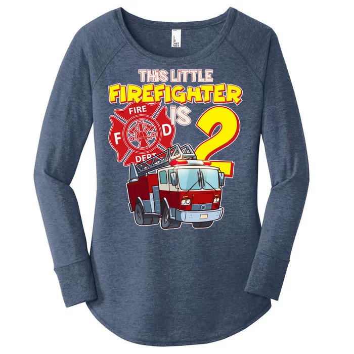 2nd Birthday This Little Firefighter Is Two Women's Perfect Tri Tunic Long Sleeve Shirt