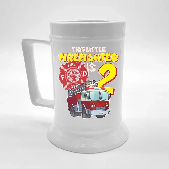 2nd Birthday This Little Firefighter Is Two Front & Back Beer Stein