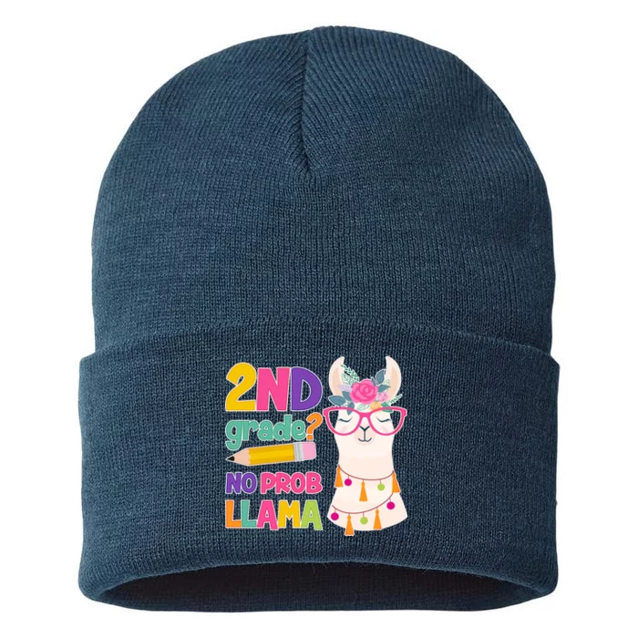 2nd Grade? No Prob Llama Sustainable Knit Beanie