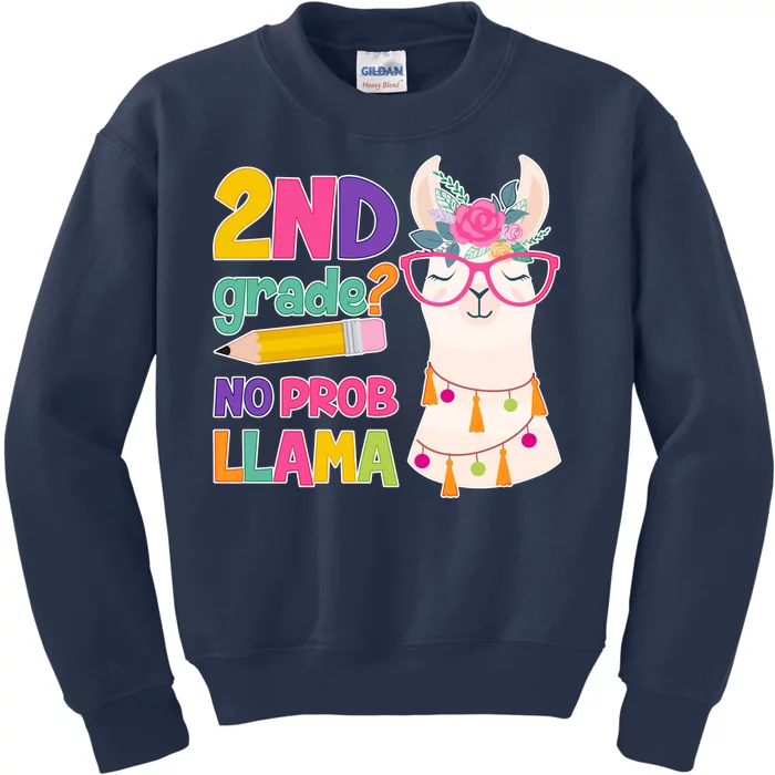 2nd Grade? No Prob Llama Kids Sweatshirt