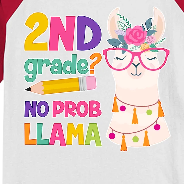 2nd Grade? No Prob Llama Kids Colorblock Raglan Jersey