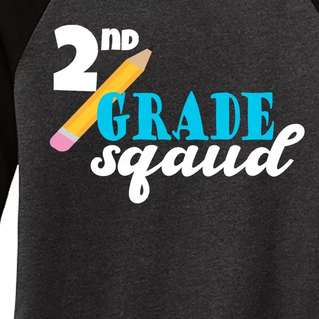 2nd Grade Squad School Pencil Women's Tri-Blend 3/4-Sleeve Raglan Shirt