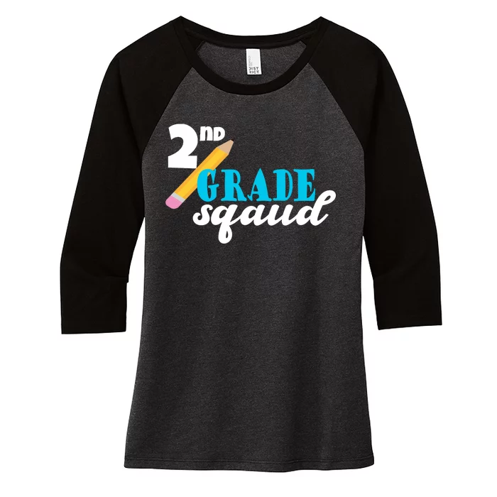 2nd Grade Squad School Pencil Women's Tri-Blend 3/4-Sleeve Raglan Shirt