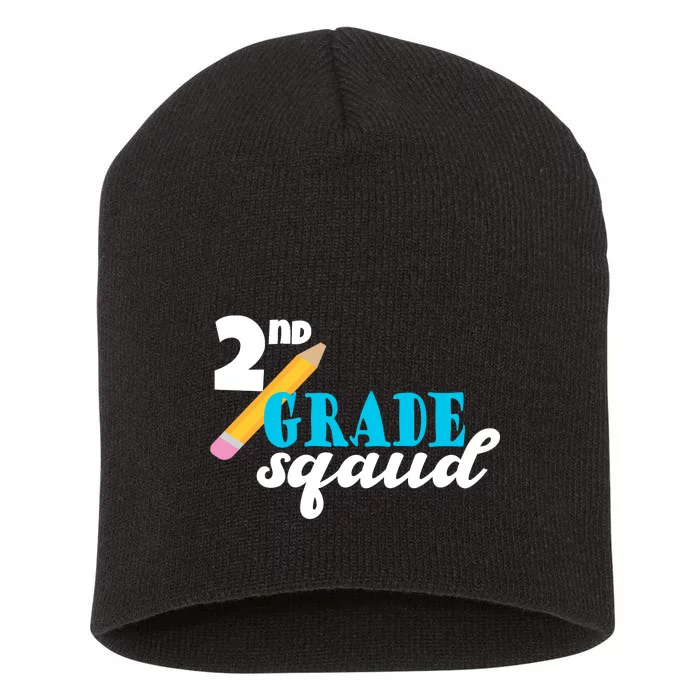 2nd Grade Squad School Pencil Short Acrylic Beanie