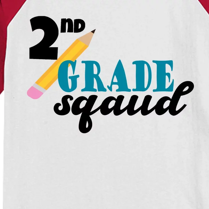 2nd Grade Squad School Pencil Kids Colorblock Raglan Jersey