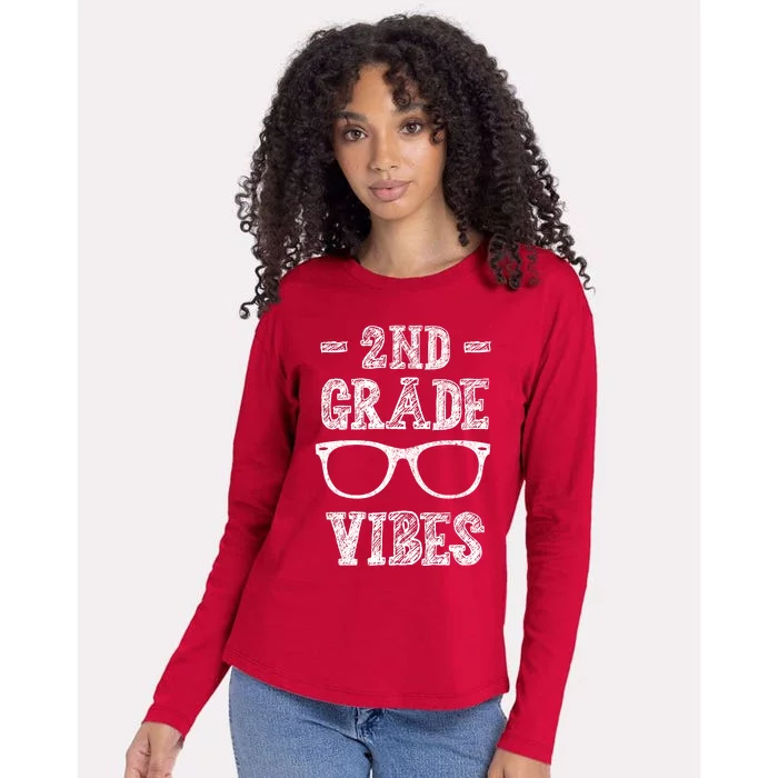 2nd Grade Vibes Womens Cotton Relaxed Long Sleeve T-Shirt