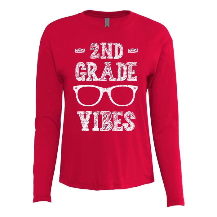 2nd Grade Vibes Womens Cotton Relaxed Long Sleeve T-Shirt