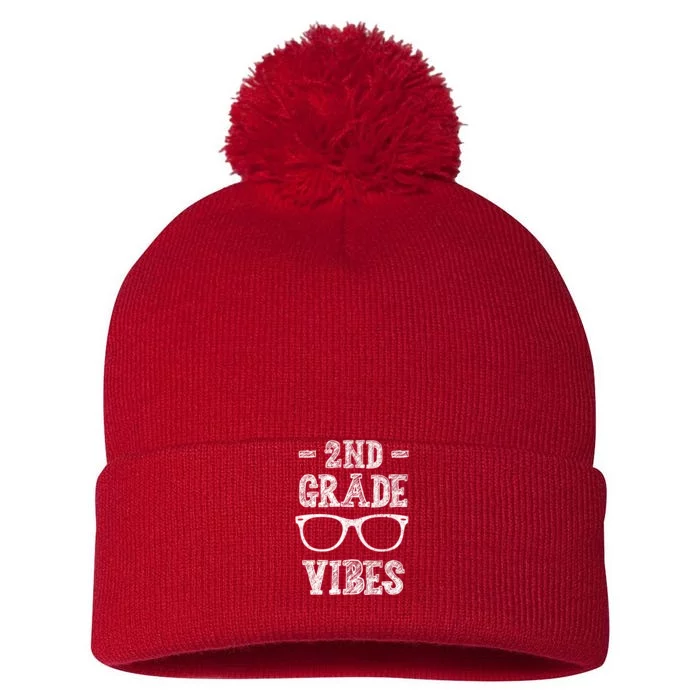 2nd Grade Vibes Pom Pom 12in Knit Beanie