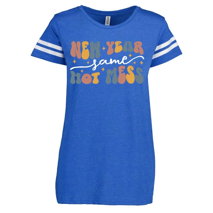 2024 New Year Same Hot Mess Party 2024 Happy New Year Funny Gift Enza Ladies Jersey Football T-Shirt